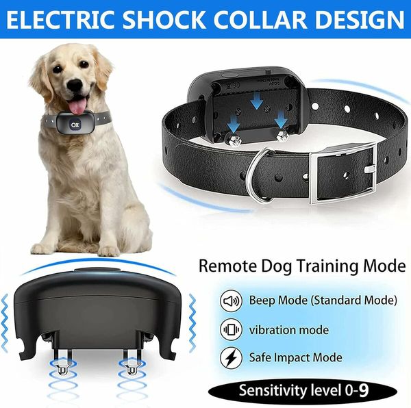 2 in 1 Wireless Dog Fence, Pet Electric Containment System, Waterproof Dog Training Collar with Remote Boundary,for 2 dog