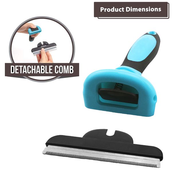 Blue Professional Pet Grooming Shedding Tool Quality Hair Removal Animal Brush Pet Care Essentials Portable