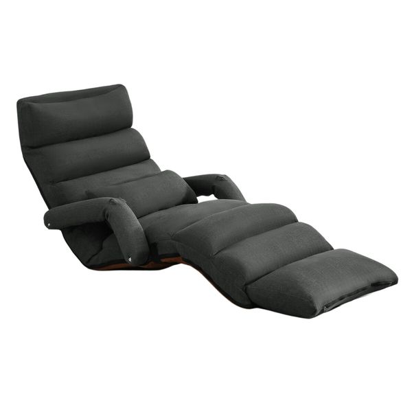 Floor Sofa Bed Chair Couch Lounge Recliner Folding Ground Lounger Lazy Chaise Seat Adjustable with Arms Pillow Pedal