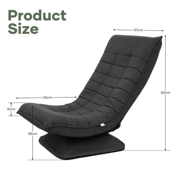 Floor Sofa Bed Chair Couch Lounge Recliner Folding 360 Degree Swivel Lazy Lounger Adjustable Chaise Ground Seat