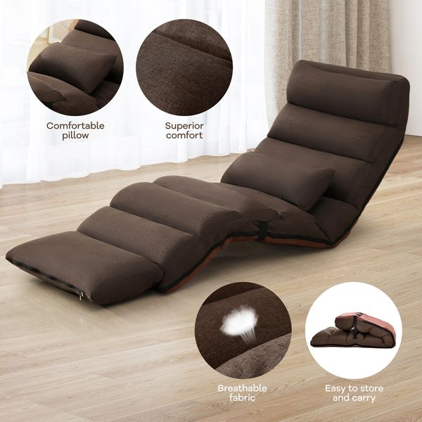 Floor Sofa Cushion Bed Mattress Chair Couch Lounge Mat Tatami Chaise Recliner Adjustable Lounger Ground Seat with Pillow