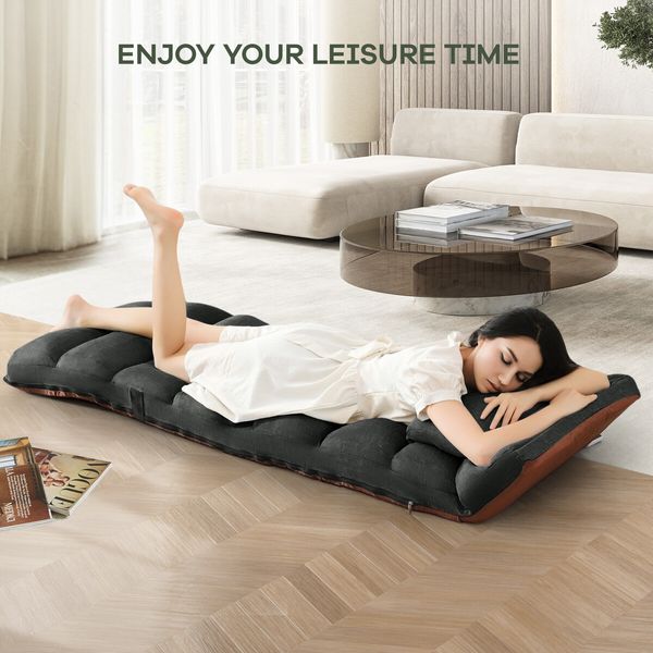 Floor Sofa Cushion Bed Couch Mattress Chair Lounge Mat Recliner Tatami Chaise Lounger Adjustable Ground Seat with Pillow