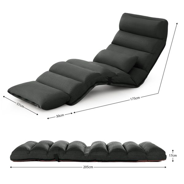 Floor Sofa Cushion Bed Couch Mattress Chair Lounge Mat Recliner Tatami Chaise Lounger Adjustable Ground Seat with Pillow