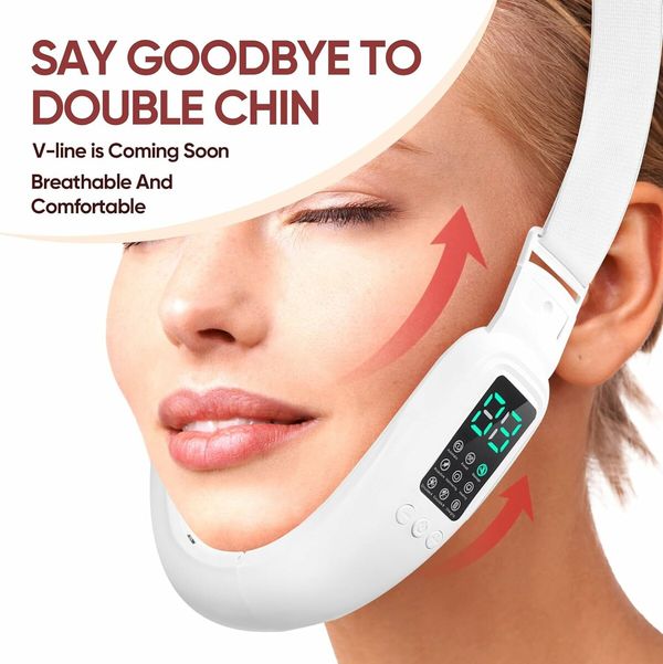 Intelligent Electric Double Chin and V Shaped Face Machine with 8 Modes and 15 Adjustable Intensities, Women's V Face Device