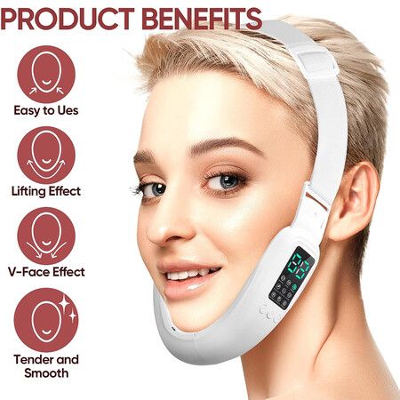 Intelligent Electric Double Chin and V Shaped Face Machine with 8 Modes and 15 Adjustable Intensities, Women's V Face Device