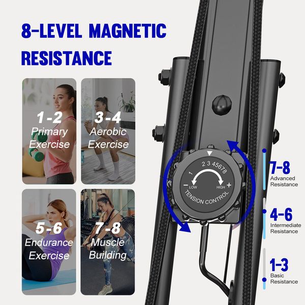 Genki Exercise Bike 4in1 Foldable Bicycle Home Gym Equipment Magnetic Indoor Cycling Trainer Adjustable Resistance LCD Screen