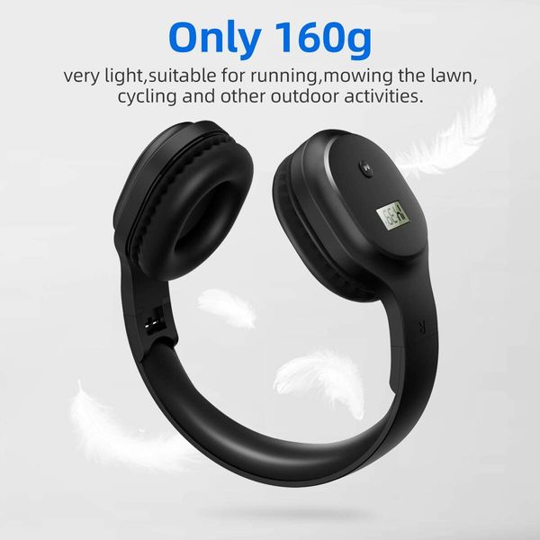 Rechargeable and Portable Personal FM Radio Headphones with Best Reception,Wireless Headset FM Radio Ear Muffs for Jogging,Mowing,Cycling,Meeting FM Receiver