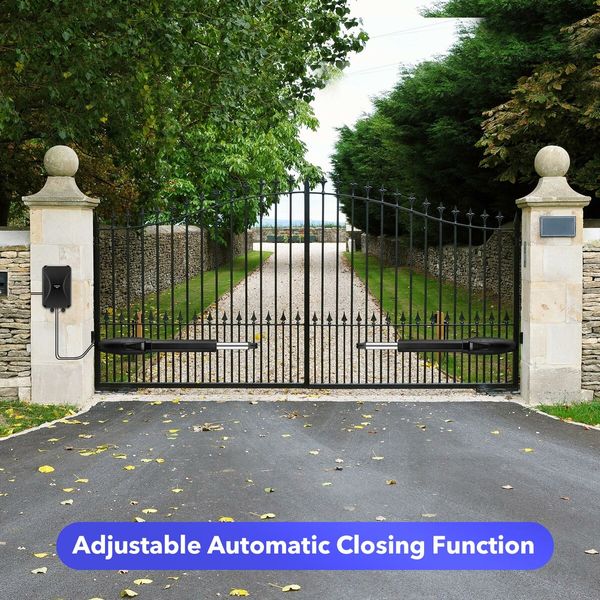 Automatic Gate Opener Kit Driveway Electric Double Swing Door Operator Remote 600kg Power Auto Opening System Home Security