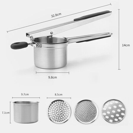 Large Potato Ricer Heavy Duty Stainless Steel Potato Masher and Ricer Kitchen Tool Press and Mash Kitchen Gadget For Perfect Mashed Potatoes