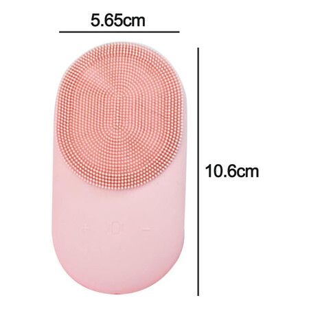 Facial Cleansing Brush, Sonic Waterproof Cleansing Brush(8 Adjustable Speeds) Effectively Cleans and Exfoliates, Soft Silicone Heated Massage Helps Open pores&Import Essence, Relieve Fatigu (Pink)