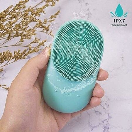 Facial Cleansing Brush, Sonic Waterproof Cleansing Brush(8 Adjustable Speeds) Effectively Cleans and Exfoliates, Green