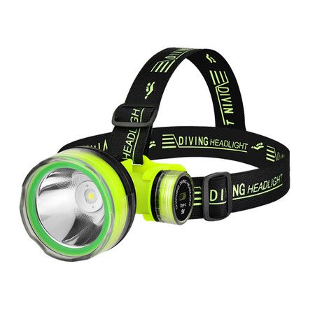 Portable Rechargeable Diving Headlight 350m Underwater 2 Light Modes Waterproof Super Bright LED Diver Spearfishing Headlamp