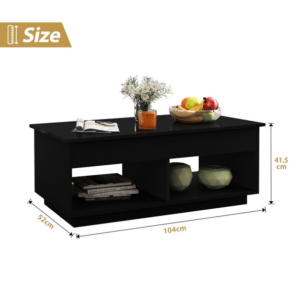 Lift Top Coffee Table Cocktail Sofa Tea Dining Desk with LED Lights Storage Work Center Cafe Living Sitting Room Furniture