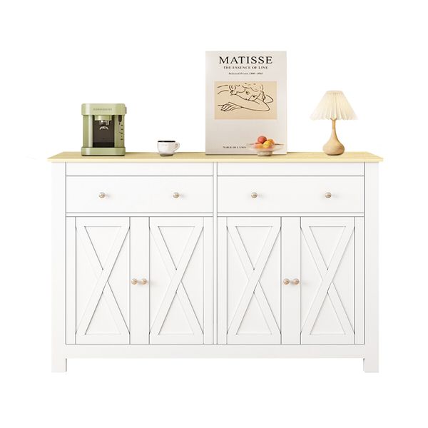 Sideboard Buffet Cabinet Cupboard Side Console Table Storage 2 Drawers 4 Doors Dresser Coffee Bar Kitchen Dining Room