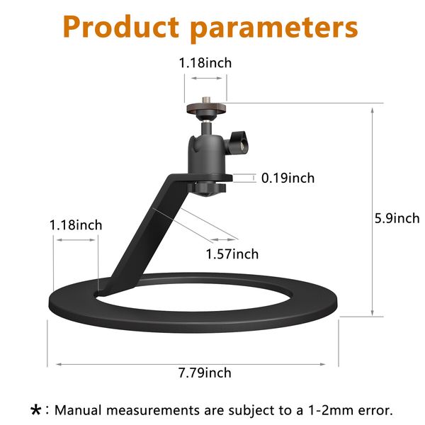 Aluminum Desktop Projector Stand w Ballhead Angle Adjustment, Table Projector Stand Adjustable Tilt for Nebula