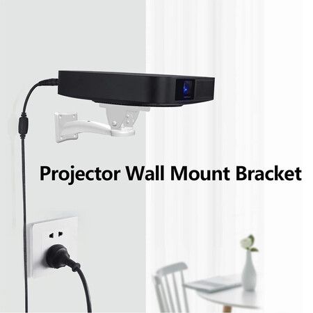 Mini Projector Wall Mount, Projector Hanger, CCTV Security Camera Housing Mounting Bracket for CCTV, Camera, Projector, Webcam White