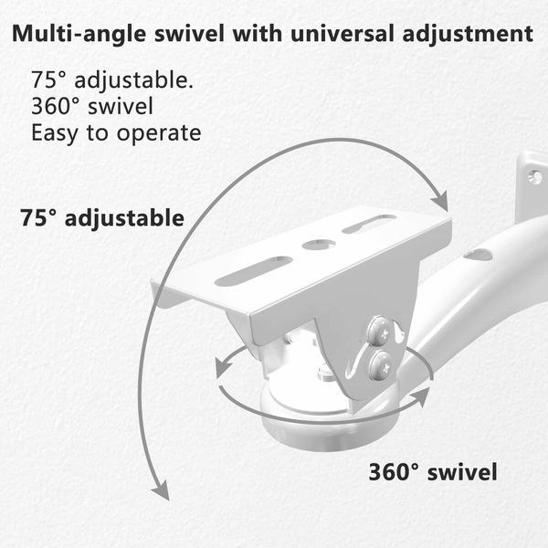 Mini Projector Wall Mount, Projector Hanger, CCTV Security Camera Housing Mounting Bracket for CCTV, Camera, Projector, Webcam White