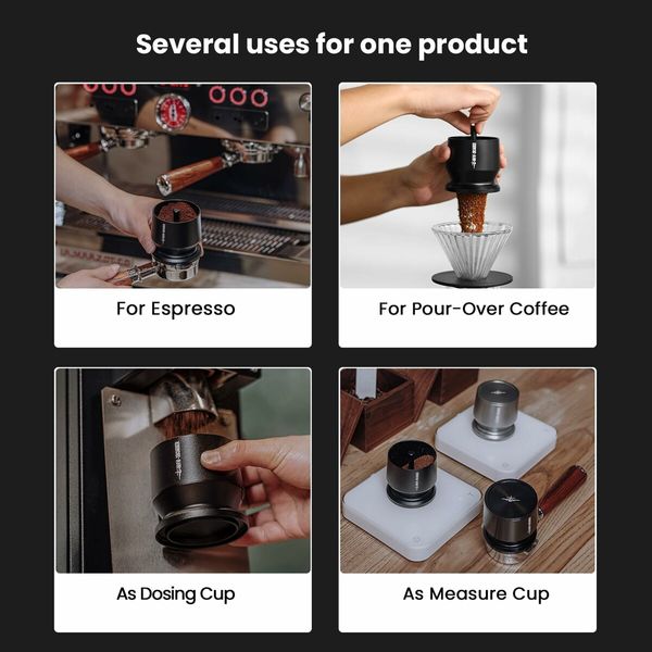 58mm Blind Shaker Espresso Coffee Powder Receiver Container Fits 58mm Portafilters,Grey DR5502