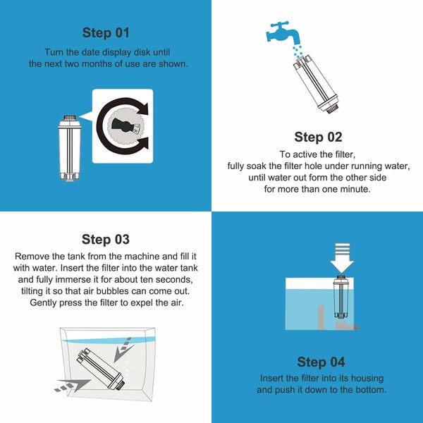 Coffee Machine Filters Replacement for DeLonghi Filter DLSC002,Water Filter Cartridges Activated Carbon Softener,Compatible with ECAM,ESAM,ETAM,BCO,EC (Pack of 4)