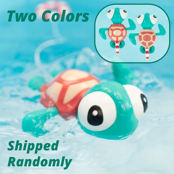 Turtle with Swim Ring, Pull String Swimming Sea Friends Bath Toy for Kids for Age 3+