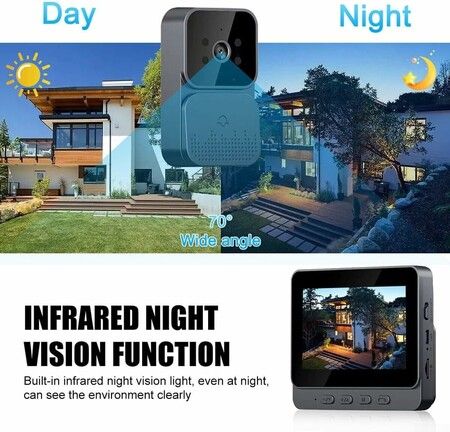 Ring Video Doorbell, 1080P HD Video Ring Camera Outdoor Wireless, 70 Degree Lens Angle Two Way Audio Night Vision Doorbell Camera