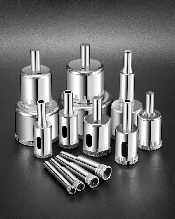 Diamond Drill bits,15 PCS Diamond Hole Saw Drill Bit Set for Tile Pot,Glass Drill bits for Ceramic Bottles Porcelain Marble Granite Stone