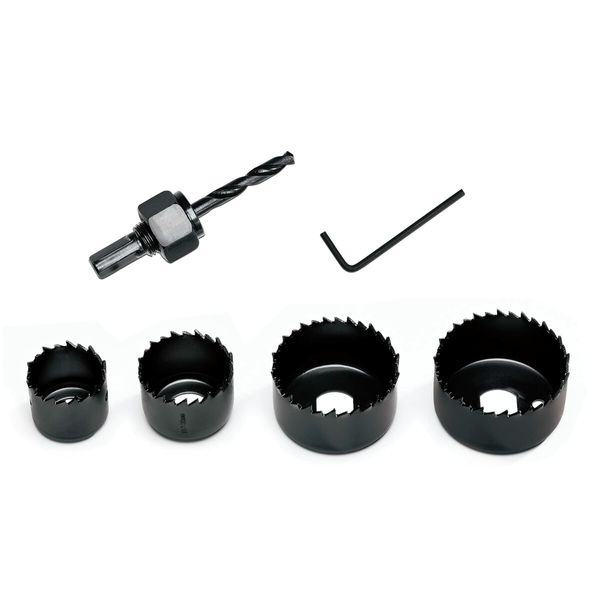 6PCS Hole Saw Kit 1-1/4" to 2-1/8"(32-54mm) Hole Saw Set in Case with Mandrels and Hex Key for Soft Wood,PVC Board,Plywood