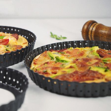 1 PCS 9 Inch Movable Bottom Baking Pan Pizza Pan NonStick Coating Movable Pan Mold Chrysanthemum Pie Pan Tart Pan Pizza Pan