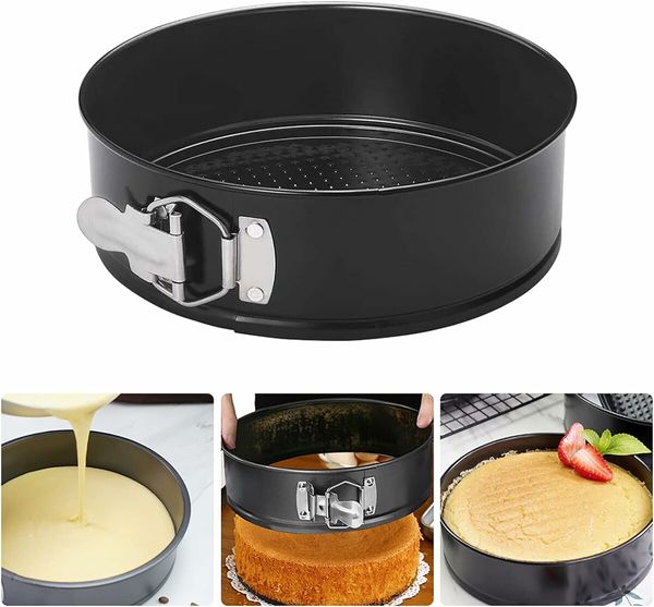 2 PCS 8 Inch And 10 Inch Nonstick Springform Pan with Removable Bottom Leakproof Cheesecake Pan