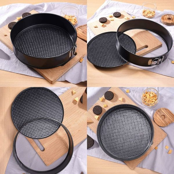 2 PCS 8 Inch And 10 Inch Nonstick Springform Pan with Removable Bottom Leakproof Cheesecake Pan