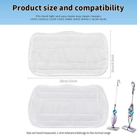 Replacement Steam Mop Pads for Shark SK410 SK460 Compatible Mop Cleaner 3 Pack Durable Machine Washable