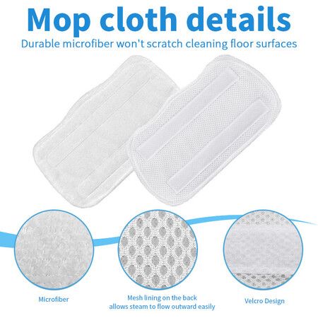 Replacement Steam Mop Pads for Shark SK410 SK460 Compatible Mop Cleaner 3 Pack Durable Machine Washable