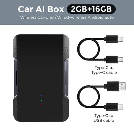 Car TV Box Wired To Wireless CarPlay Android Auto Ai Box 2GB 16GB Support Netflix Youtube HDMI Av Out AirPlay USB Plug and Play