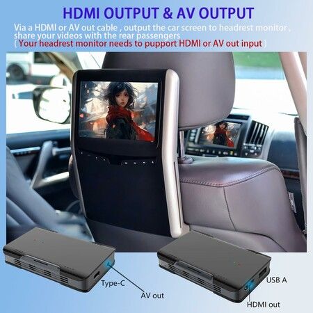 Car TV Box Wired To Wireless CarPlay Android Auto Ai Box 2GB 16GB Support Netflix Youtube HDMI Av Out AirPlay USB Plug and Play