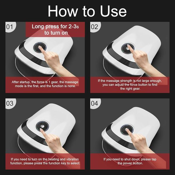 Hand Massager with Compression & Heating, Cordless Electric Massagers, Birthday Gifts for Dad Men (White)