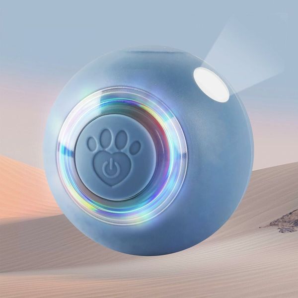 Interactive Smart Indoor Cat Toy Ball, Self-Rotating Kitten Balls Toy Gift, USB Rechargeable Planetary Cat Toys Balls with Lights Ball,1 Pack,Blue