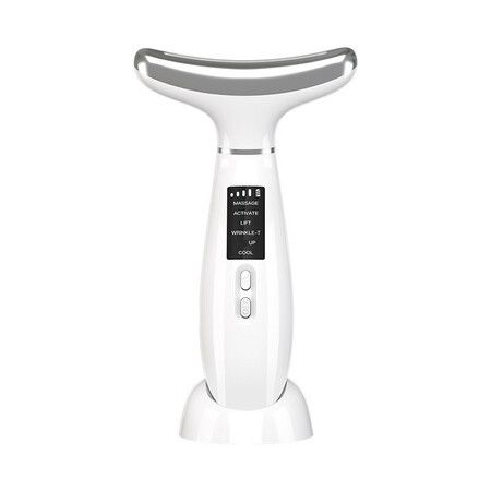 Red-Ligh for-Face and Neck, Facial and Neck Massager with 4 Color LED, Vibration and Thermal Functions for Skin Care
