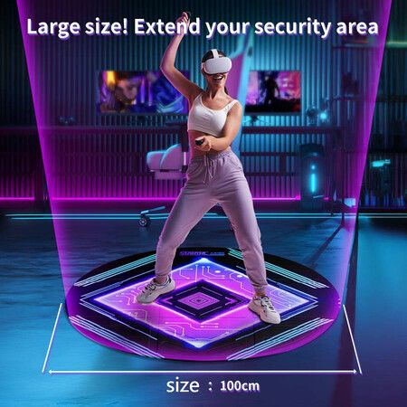 Foldable VR Mat for Meta Quest 3/Apple Vision Pro,Round Anti Fatiguet,Anti-slip and Comfortable Floor Mat,Compatible with PSVR2,Oculus/Meta Quest 2/Pro Color Purple