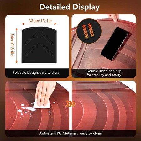 Foldable VR Mat for Meta Quest 3/Apple Vision Pro,Round Anti Fatiguet,Anti-slip and Comfortable Floor Mat,Compatible with PSVR2,Oculus/Meta Quest 2/Pro Color Orange