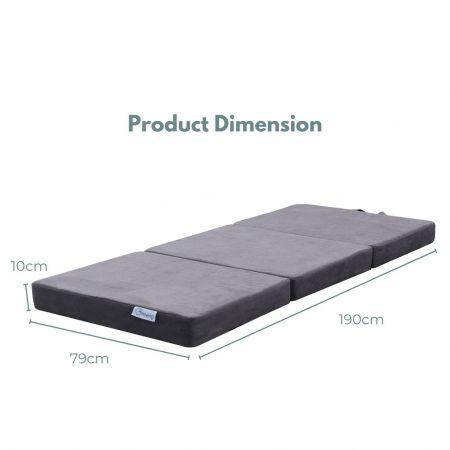 GOMINIMO 3 Fold Folding Mattress Single Light Grey GO-FM-101-EON