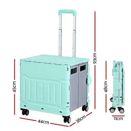 Emajin Shopping Trolley Cart 75L Foldable Green