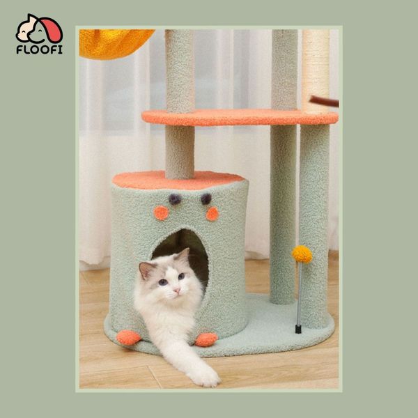 Floofi 143cm Dinosaur Cat Condo Cat Tree Green FI-CT-154-MM