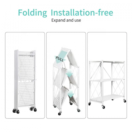 EKKIO Foldable Storage Shelf 3 Tier (White)