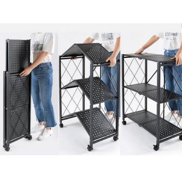 EKKIO Foldable Storage Shelf 3 Tier (Black)