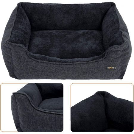 FEANDREA 110cm Dog Sofa Bed with Removable Washable Cover Dark Grey