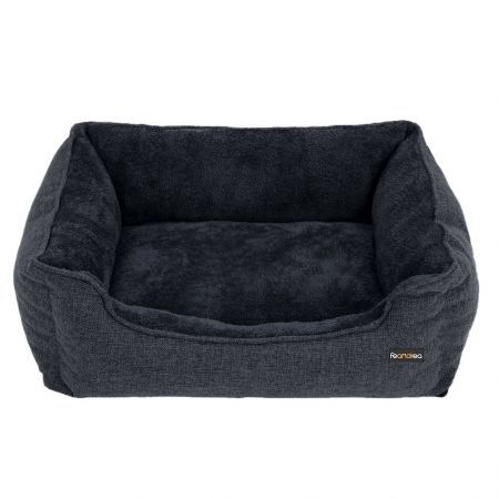 FEANDREA 90cm Dog Sofa Bed with Removable Washable Cover Dark Grey