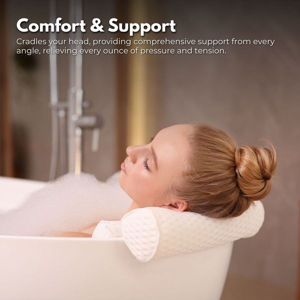 GOMINIMO Bathtub Spa Pillow with 4D Air Mesh and 7 Suction Cups GO-BSP-100-JY