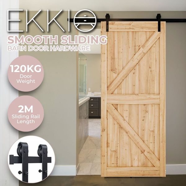 EKKIO 2m Sliding Barn Door Hardware Track EK-SDH-100-XJW