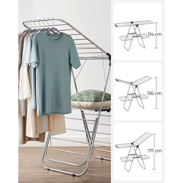 SONGMICS Foldable 2-Level Clothes Airer