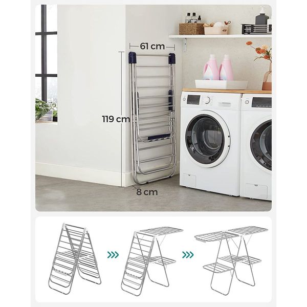 SONGMICS Foldable 2-Level Clothes Airer